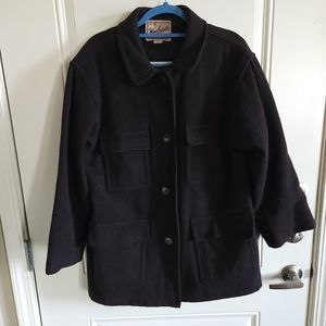 Vintage Woolrich Women's Jacket Wool Blend Brown Size L Large